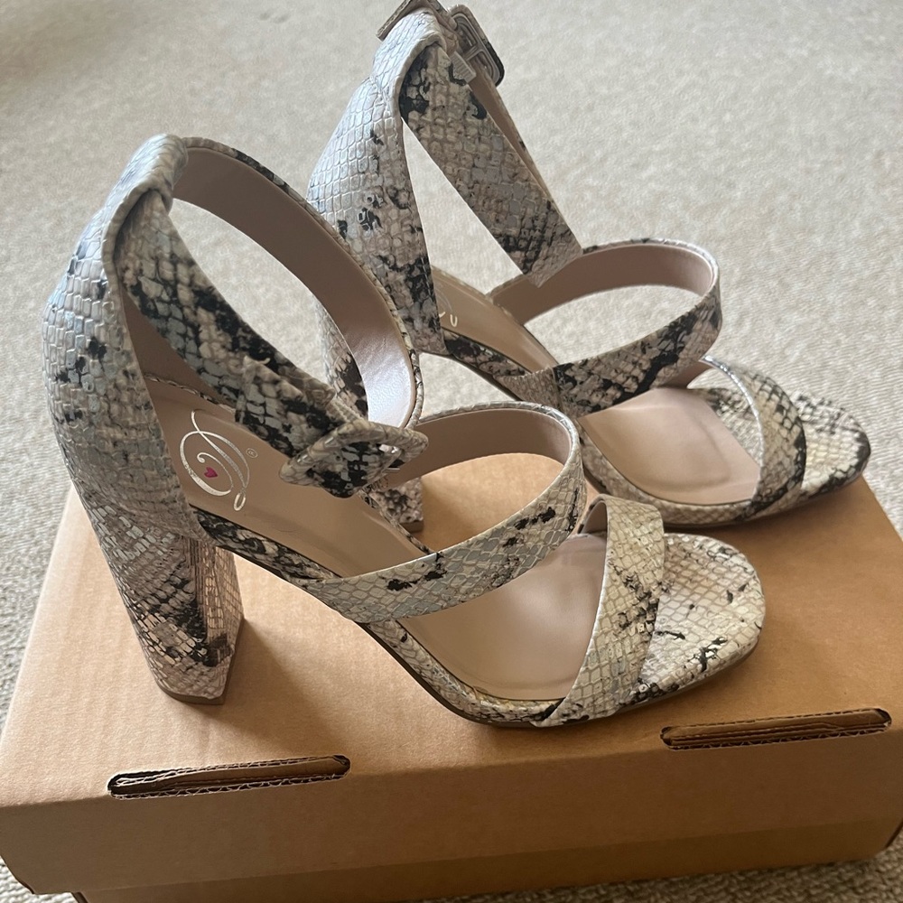 Elegant Snakeskin Patterned Heels